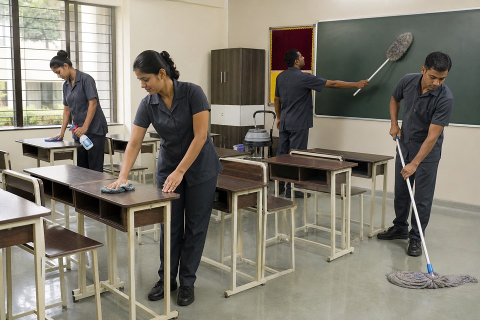 School Cleaning & Safai — institutional service crew